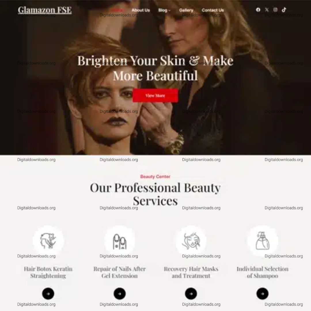 Glamazon FSE: Makeup Salon & Beauty WordPress Theme