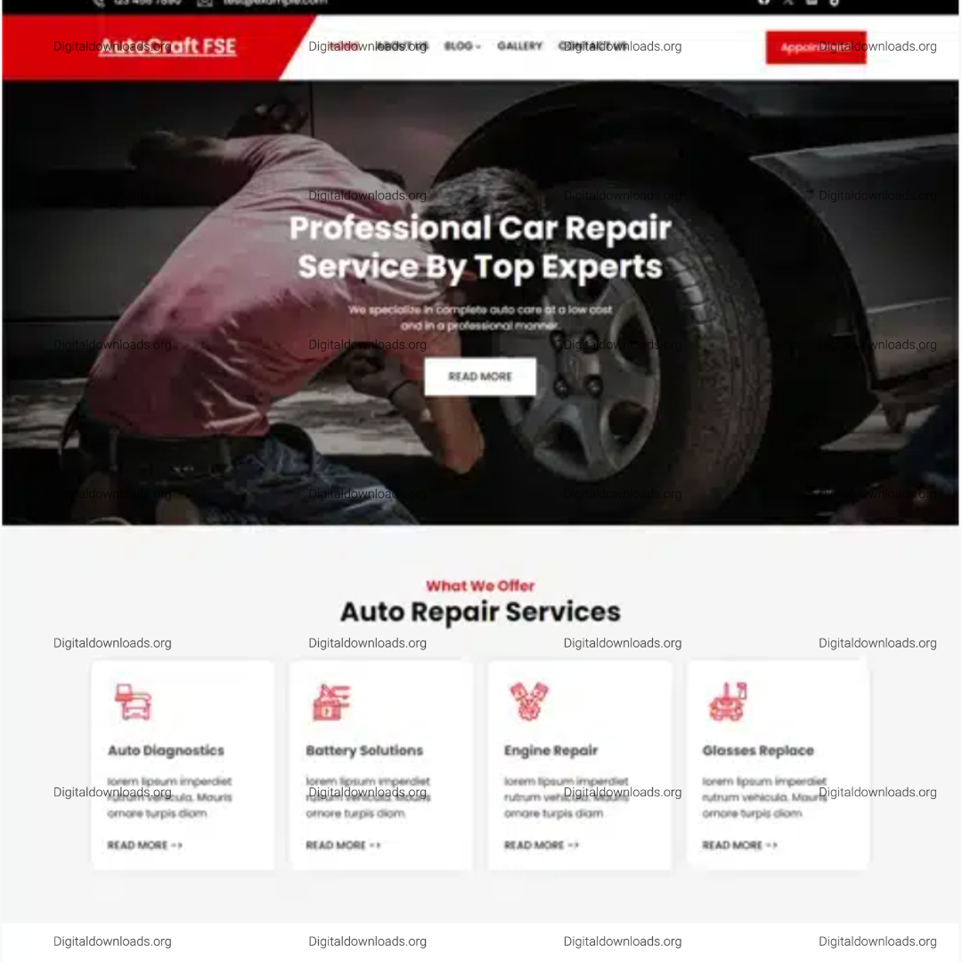 AutoCraft FSE: WordPress Theme for Auto Service Centers & Mechanics