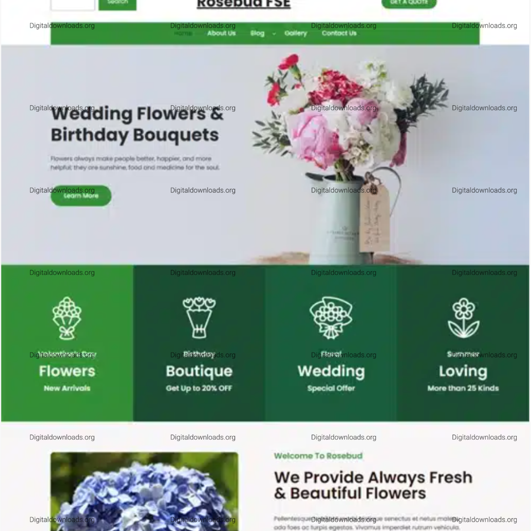 Rosebud FSE: Elegant Floral Studio & Florist WordPress Theme