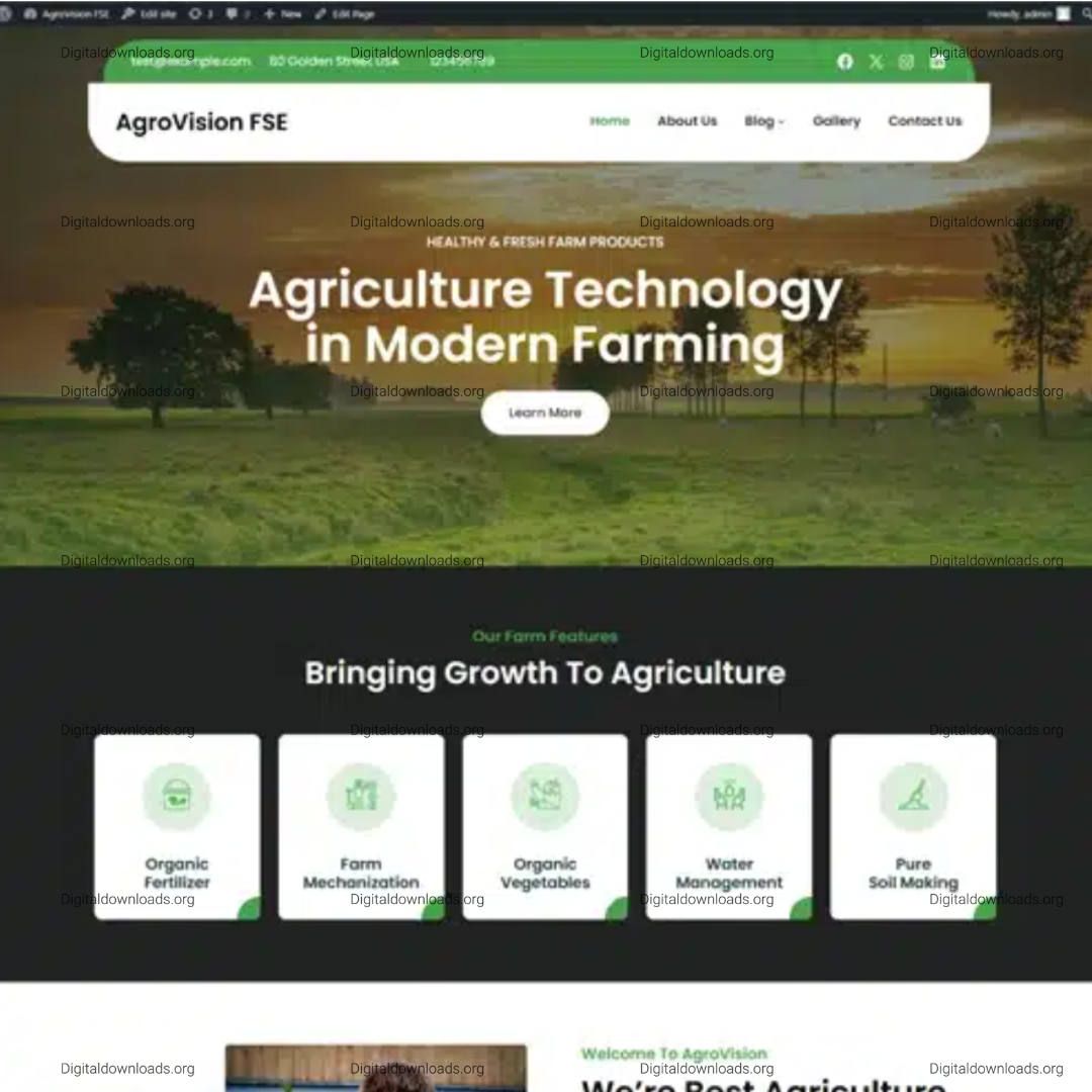 AgroVision FSE – Organic Farm & Agriculture Full Site Editing WordPress Theme