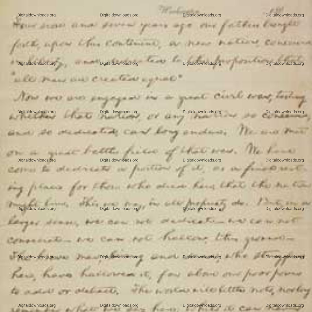 Abraham Lincoln November 1863 Nicolay Copy Gettysburg Address Wall Art – Historic Manuscript Reproduction