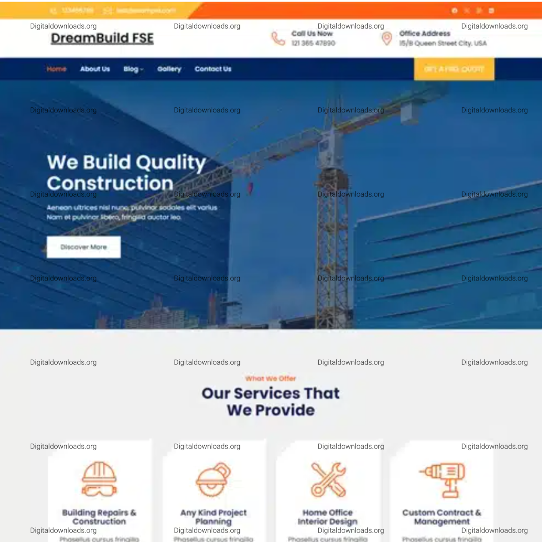 DreamBuild FSE – Construction & Builder Full Site Editing WordPress Theme