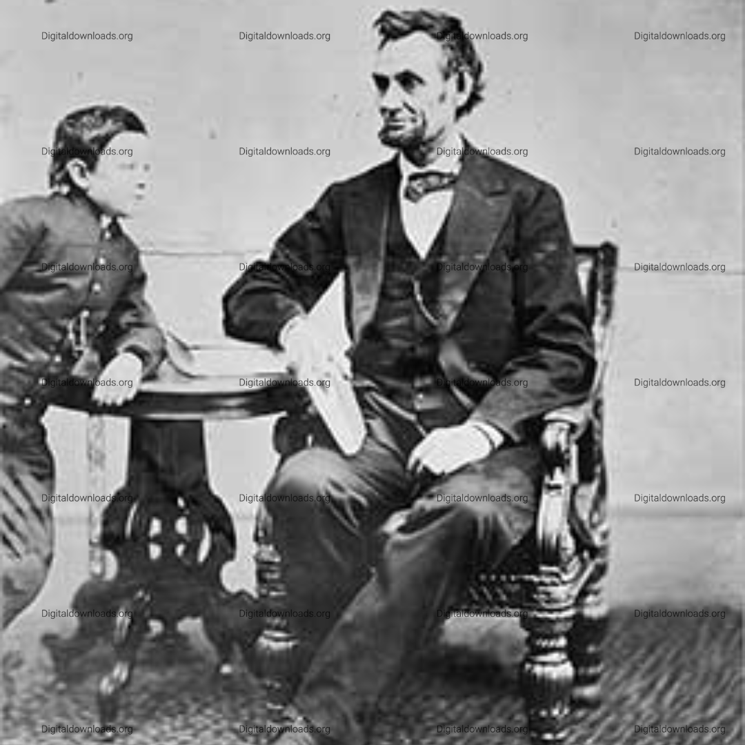 Abraham Lincoln and Son Tad Wall Art – Iconic Father-Son Photograph by Alexander Gardner