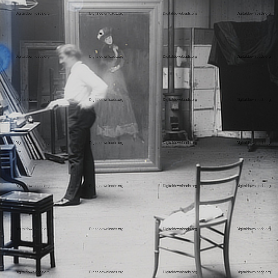 James McNeill Whistler in His Studio – Historic Photograph by G. P. Jacomb Hood, circa 1890