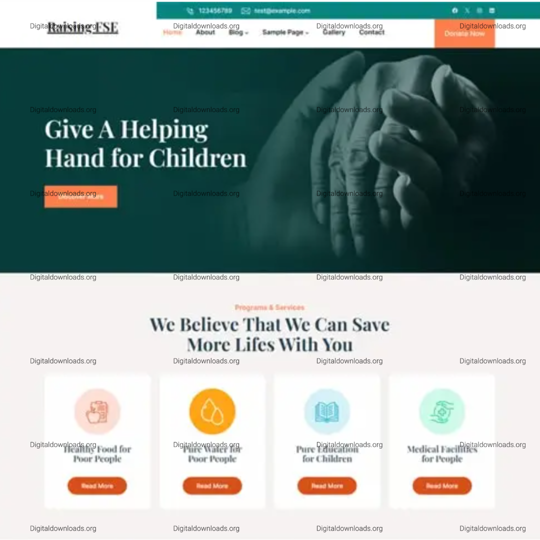 Raising FSE – Charity & Nonprofit Full Site Editing WordPress Theme