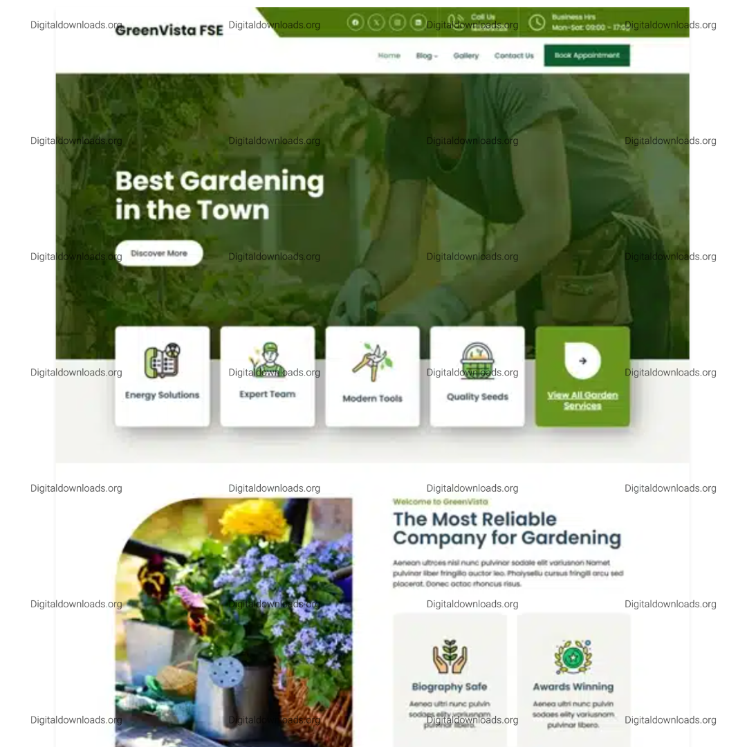 GreenVista FSE – Lawnshaper Full Site Editing WordPress Theme