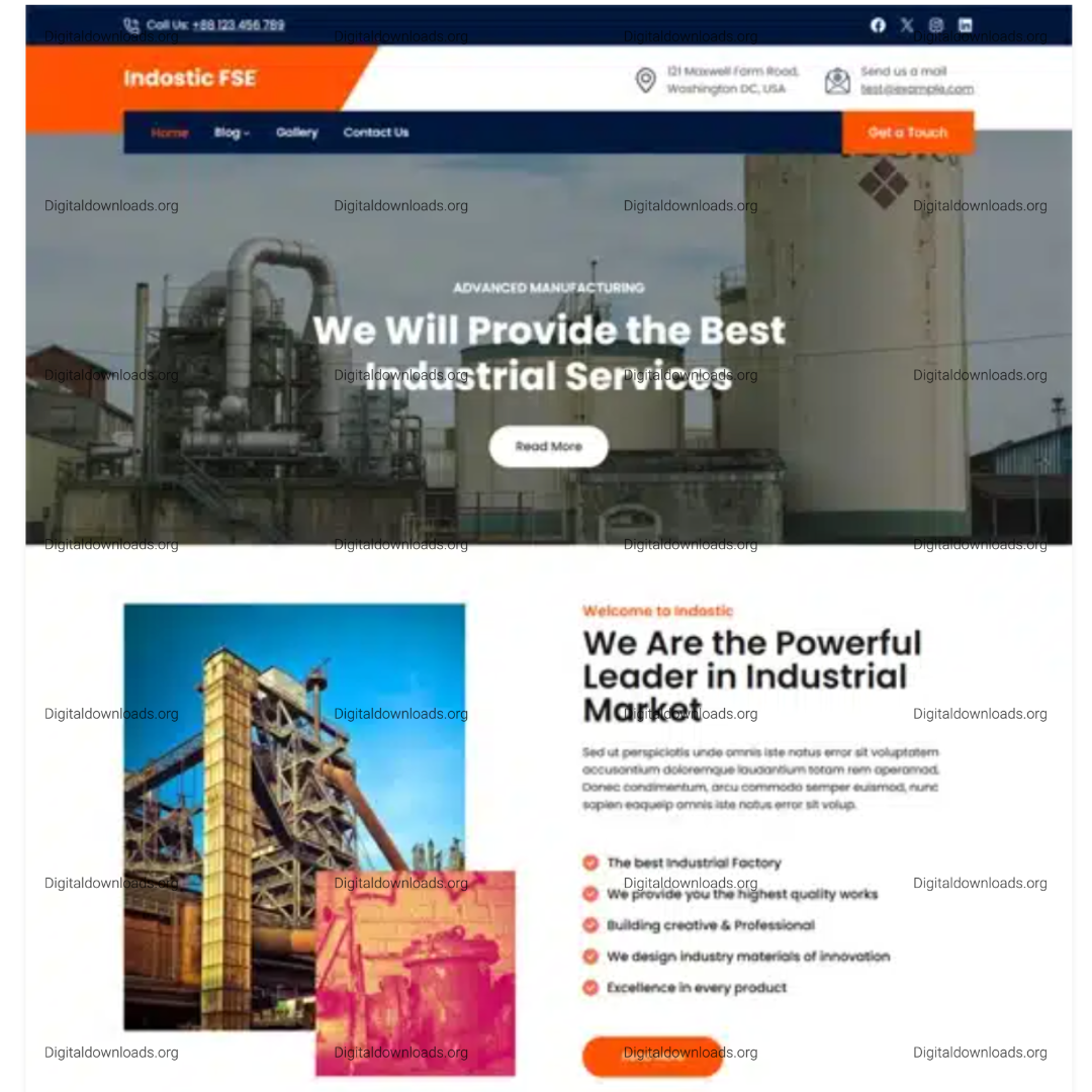 Indostic FSE – Industrial & Manufacturing Full Site Editing WordPress Theme