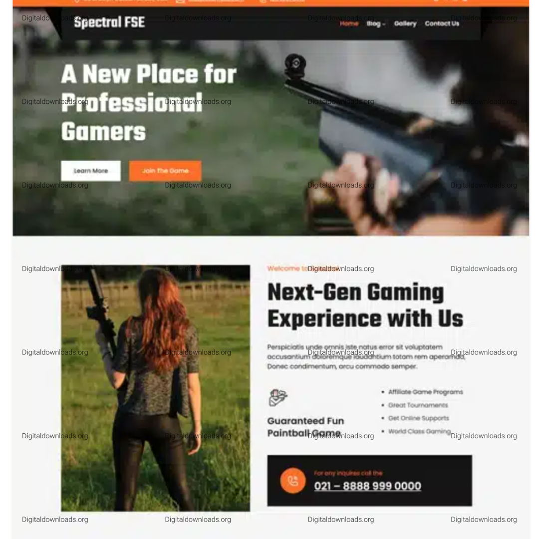 Spectral FSE – Gaming & Esports Full Site Editing WordPress Theme