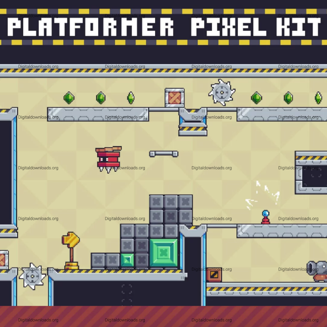 Simple Platformer Game Kit Pixel Art